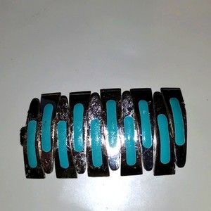 Silver and Turquoise inlay Barrette